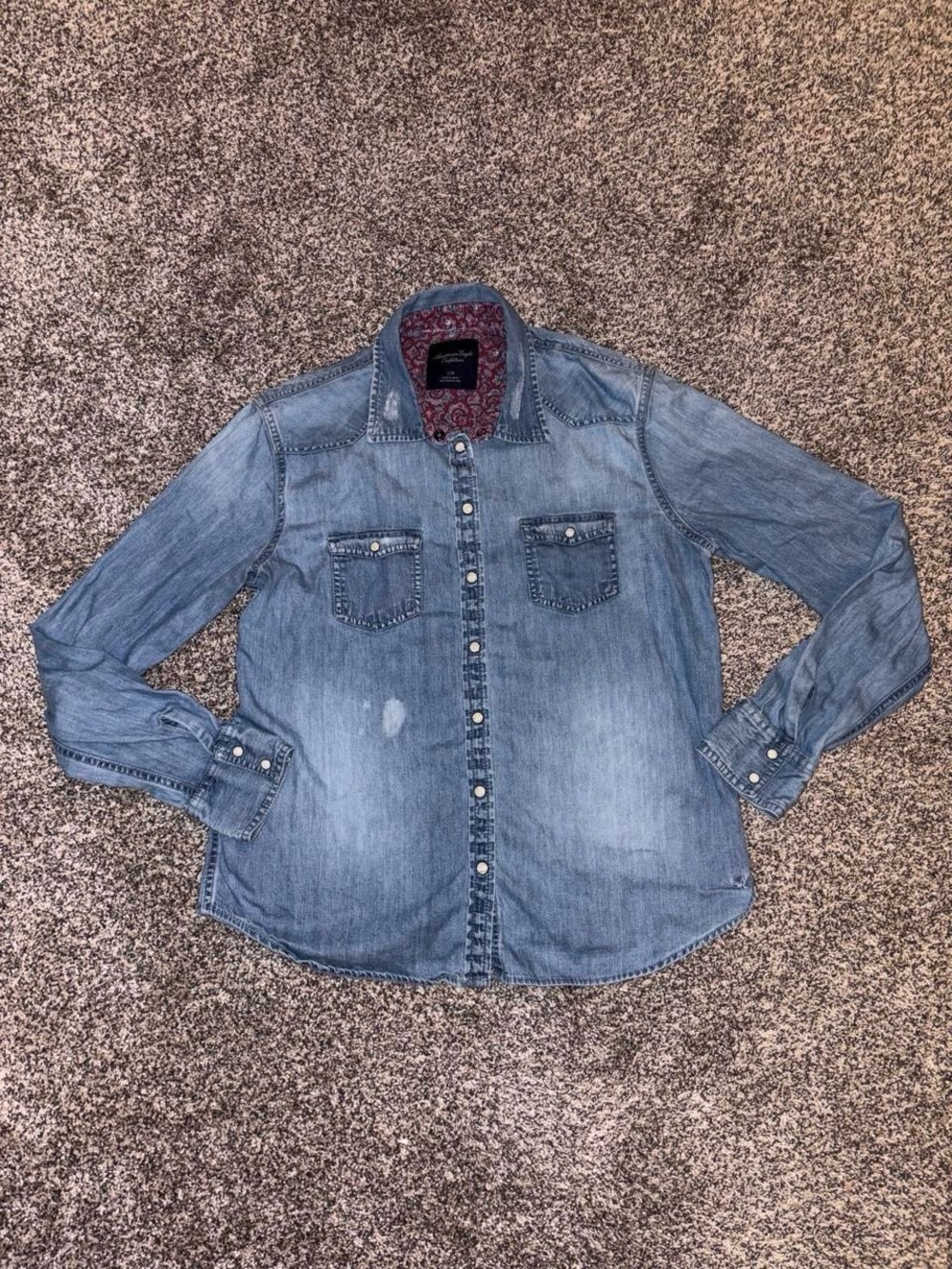 Vintage Y2K American Eagle Denim Long Sleeve Top